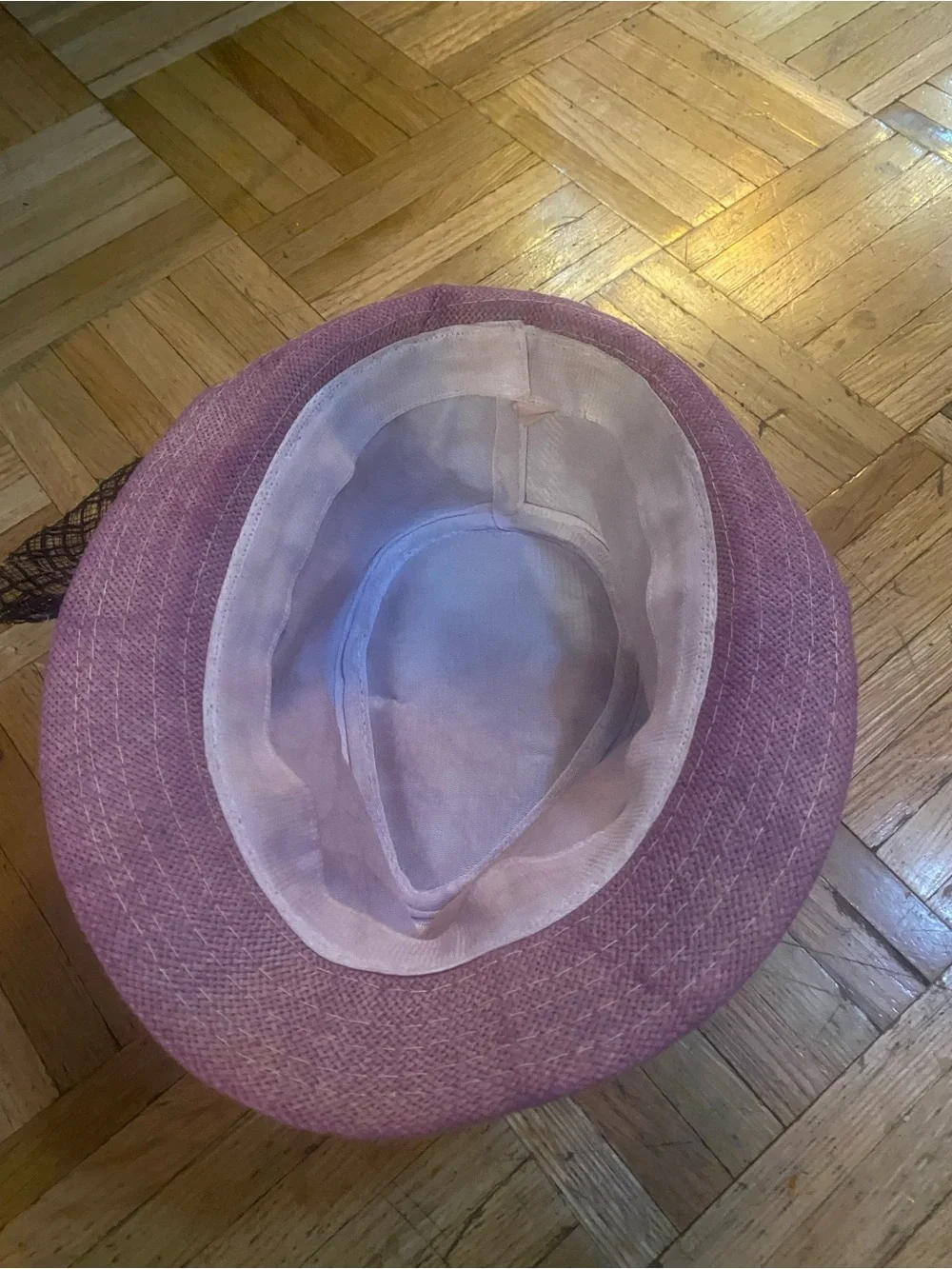 Women's Pink Fedora Hat with Decorative one of a kind.